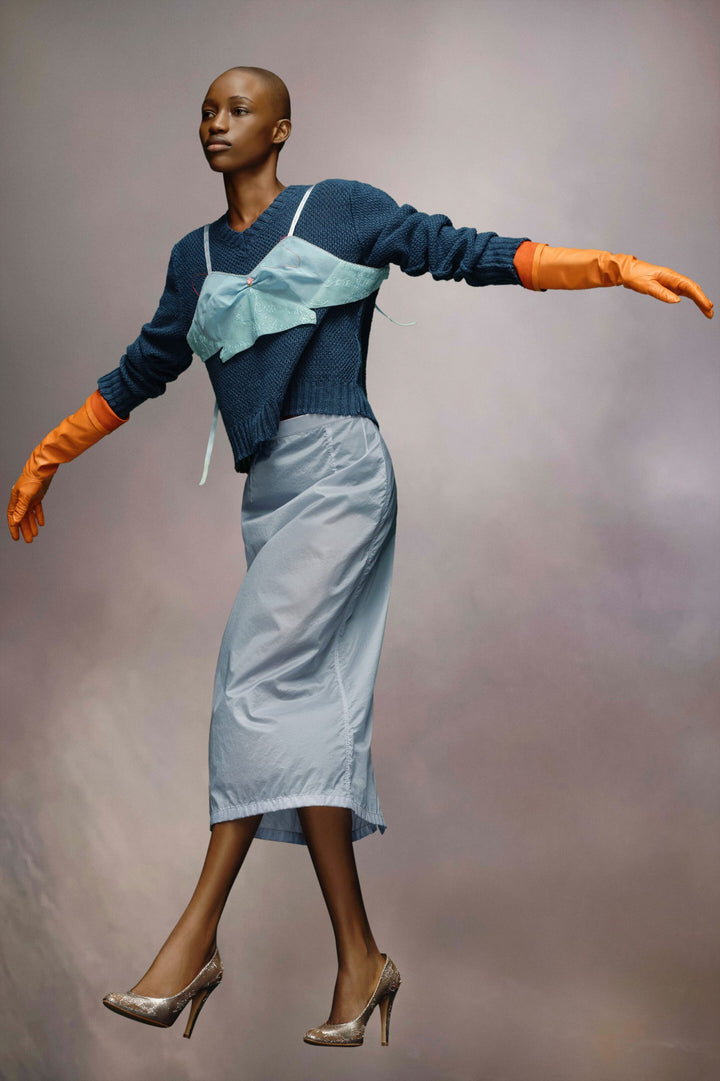 Maison Margiela Blue Fibres Midi Skirt