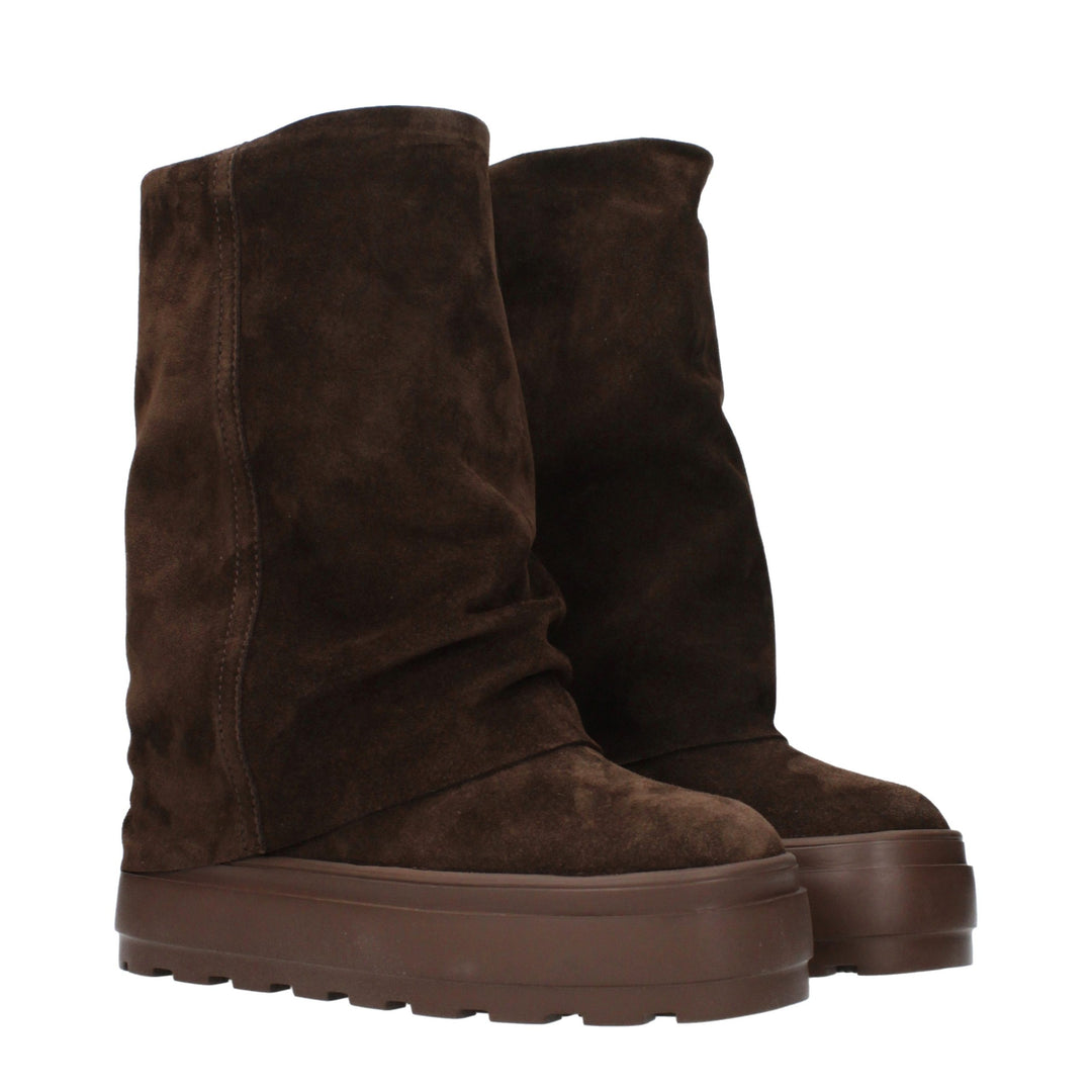 Casadei Brown Leather Ankle Boots