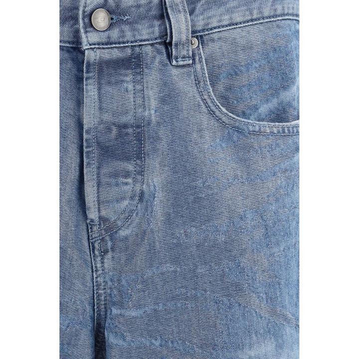 Diesel Blue Cotton Straight-Leg Jeans