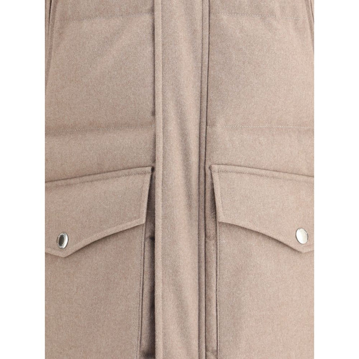 Brunello Cucinelli Beige Cashmere Full-Length Jacket