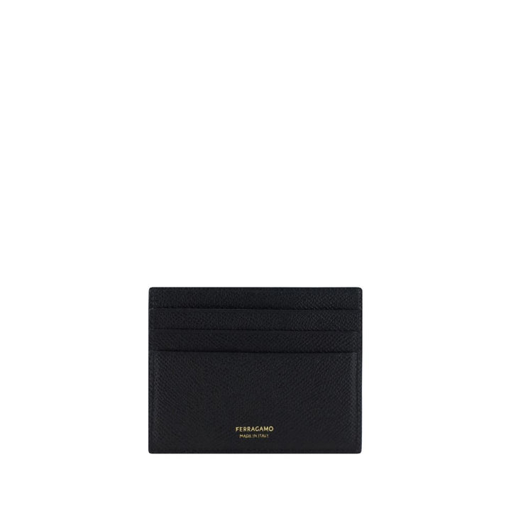Ferragamo Black Calf Leather Bos Taurus Wallet