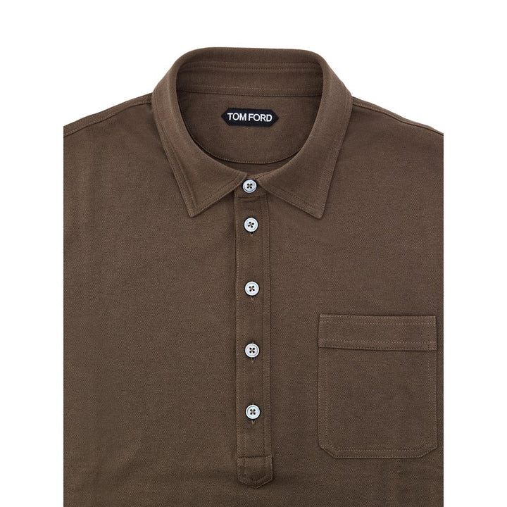 Tom Ford Brown Cotton Polo Shirt