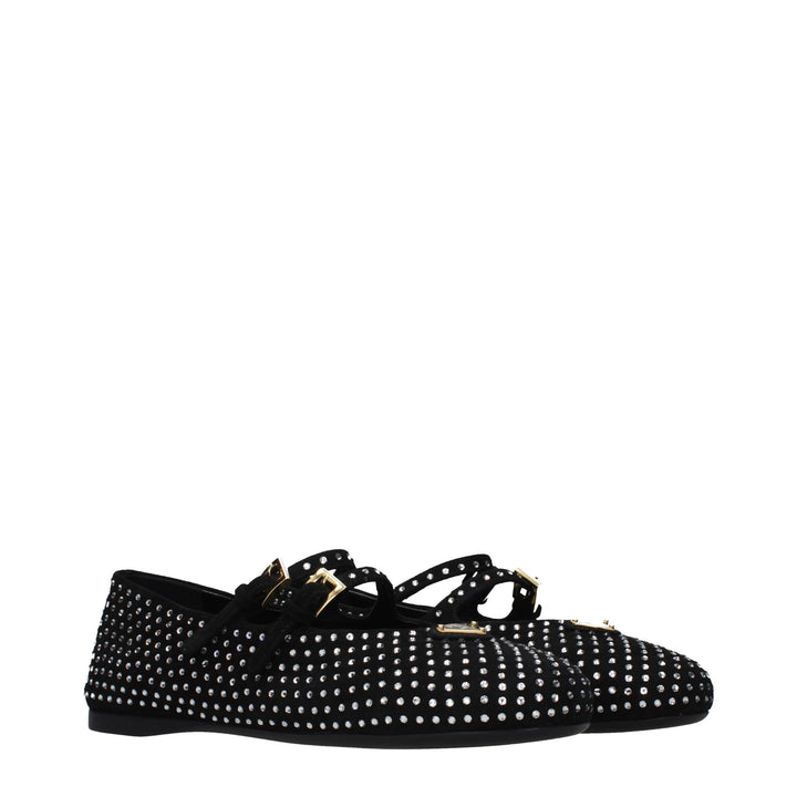Prada Black Leather Ballet Flats