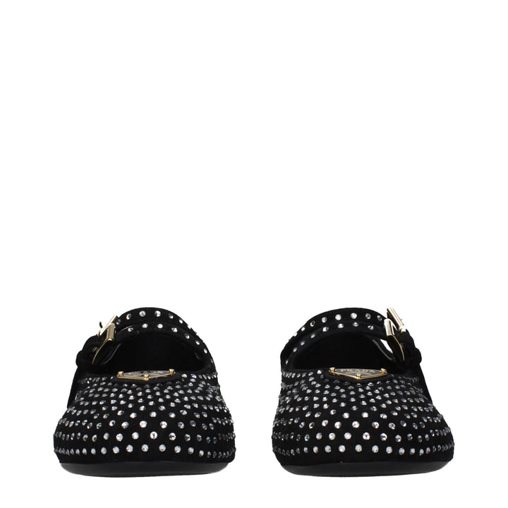 Prada Black Leather Ballet Flats