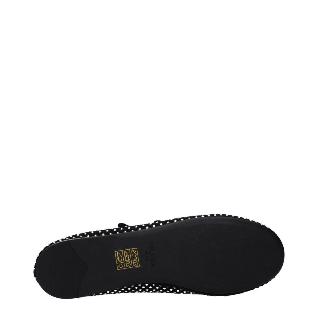 Prada Black Leather Ballet Flats