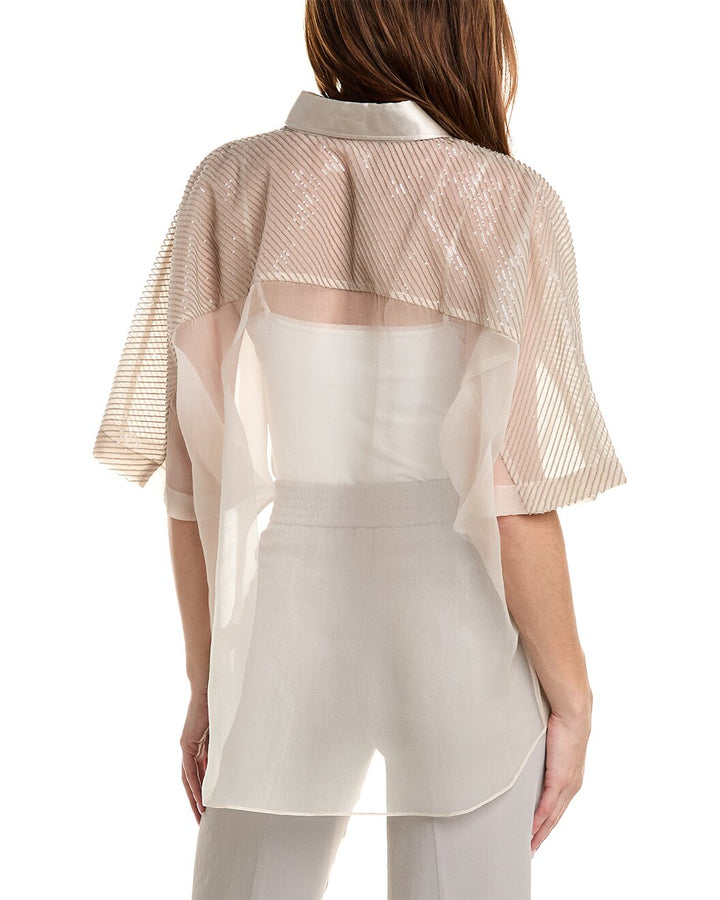 Brunello Cucinelli Bicolor Silk Shirt