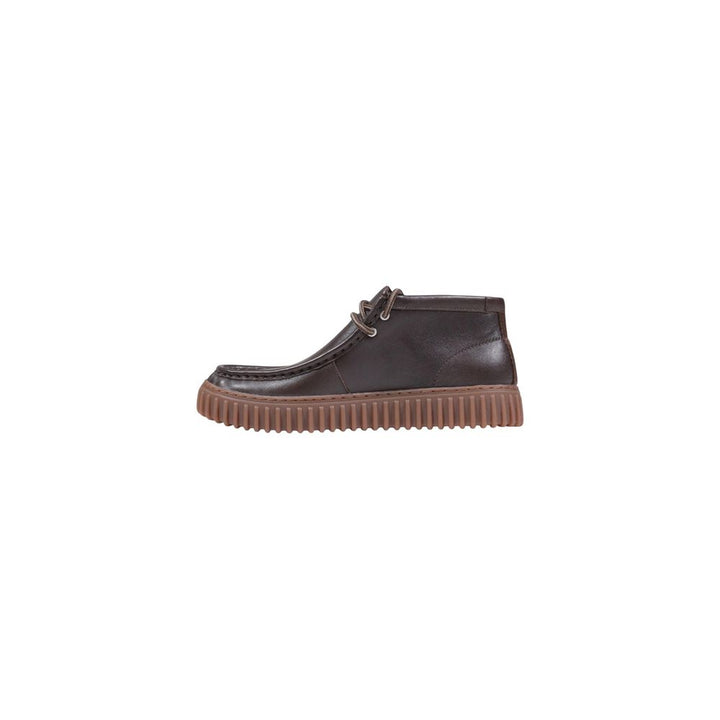 Clarks Brown Leather Lace-Up Boots