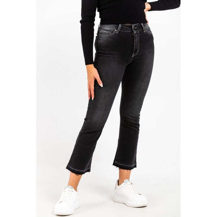 Gas Gray Cotton Cropped Jeans