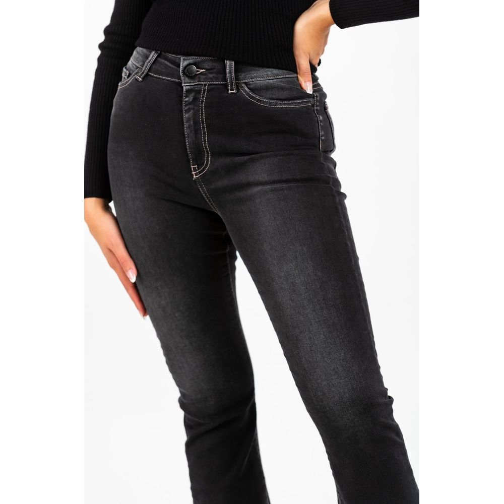 Gas Gray Cotton Cropped Jeans