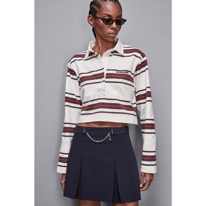 Patrizia Pepe Bicolor Cotton Long Sleeve T-Shirt