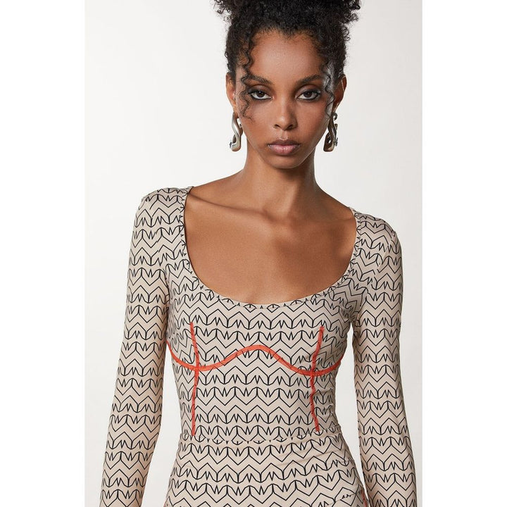Patrizia Pepe Bicolor Polyamide Bodysuit