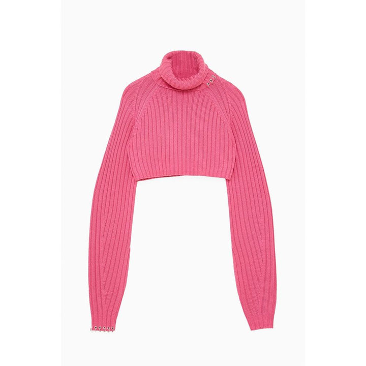 Patrizia Pepe Red Marabou Turtleneck