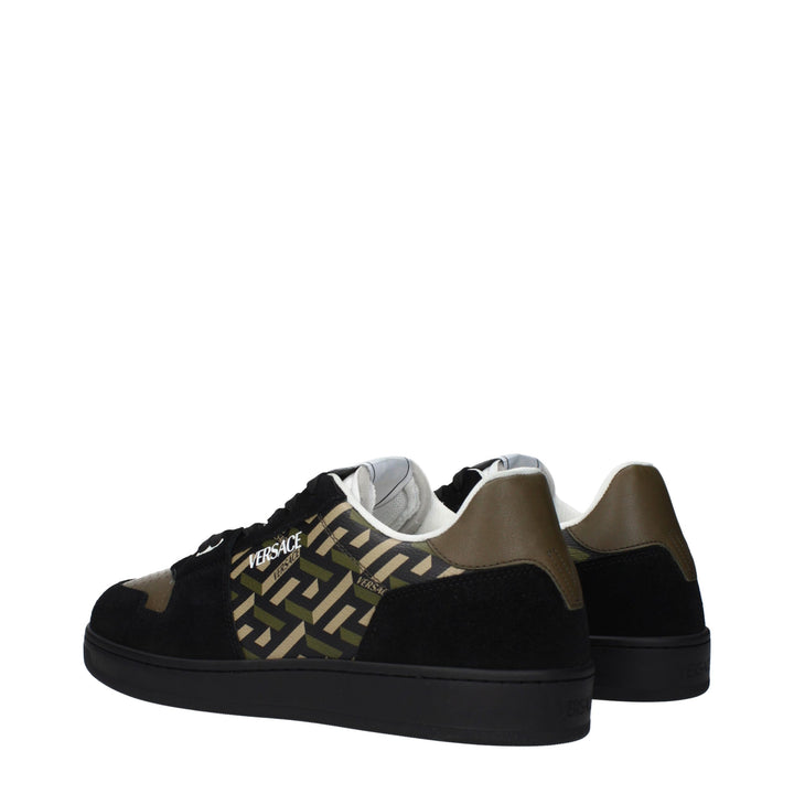Versace Green Fabric Low Top Sneakers