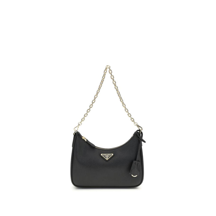 Prada Black Calf Leather Bos Taurus Shoulder Bag