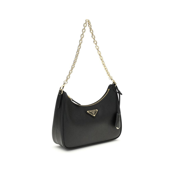 Prada Black Calf Leather Bos Taurus Shoulder Bag