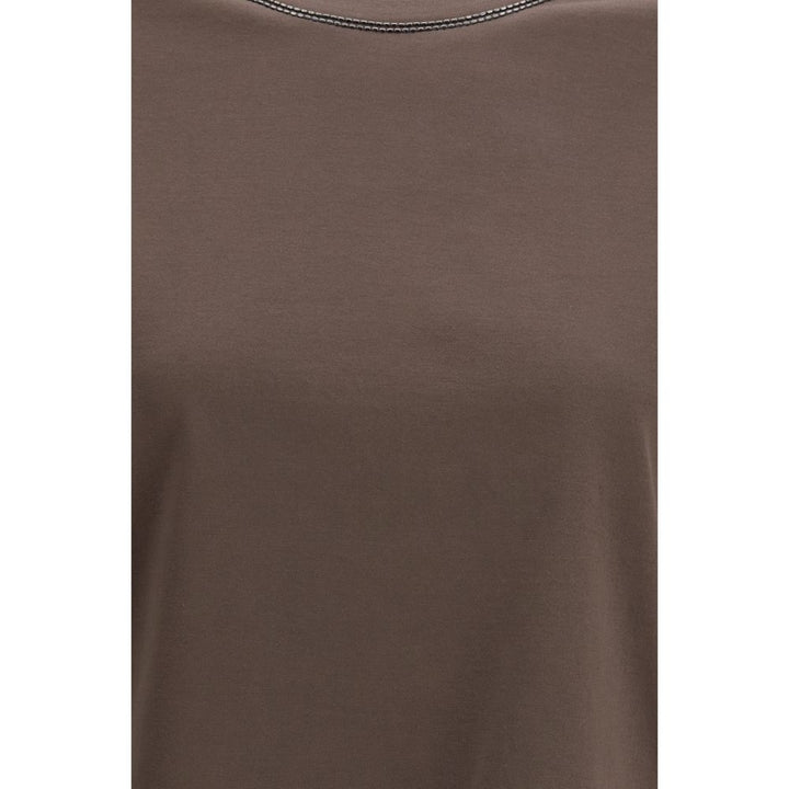 Brunello Cucinelli Brown Cotton T-Shirt