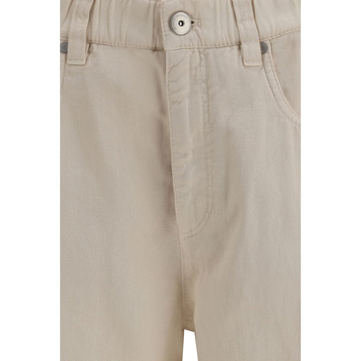 Brunello Cucinelli Beige Cotton Casual Pants