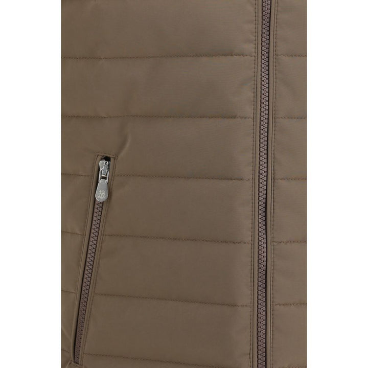 Brunello Cucinelli Beige Polyester Sleeveless Jacket