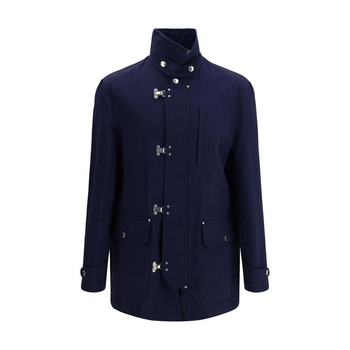 Brunello Cucinelli Blue Cotton Full-Length Jacket