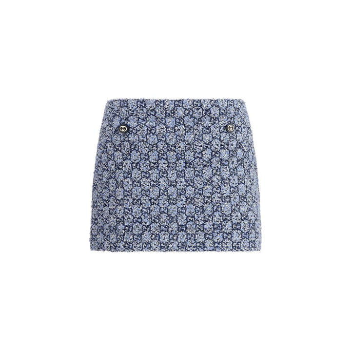 Gucci Blue Cotton Mini Skirt