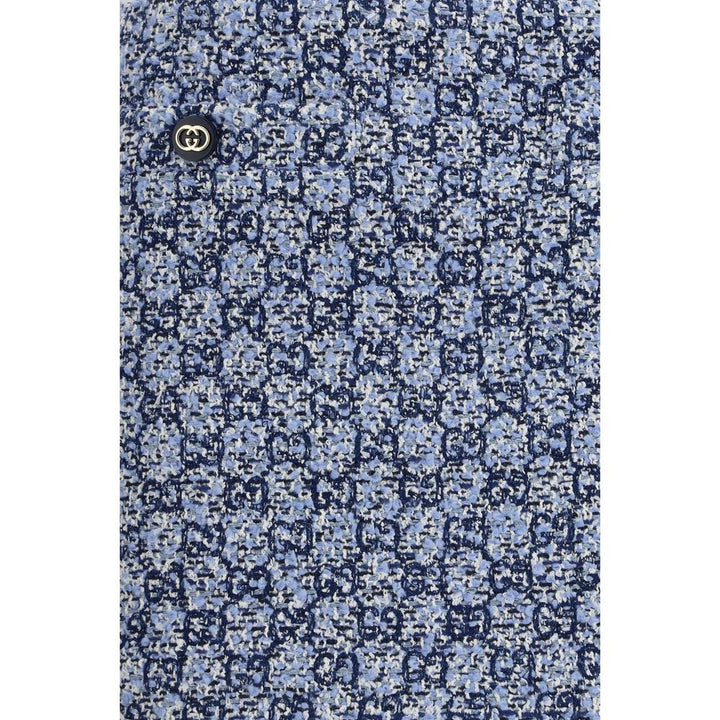 Gucci Blue Cotton Mini Skirt