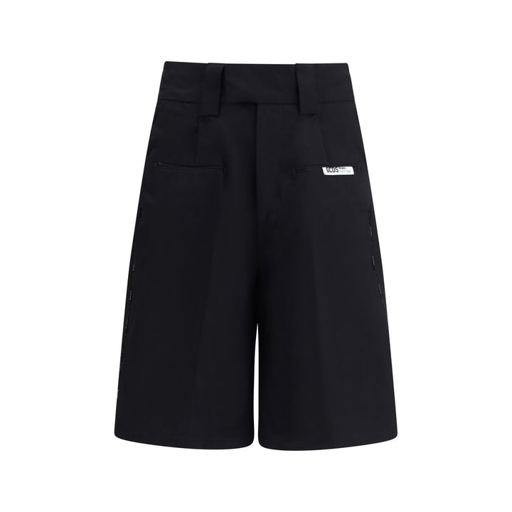 GCDS Black Cotton Bermuda Shorts