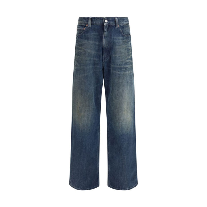 MM6 Blue Cotton Straight-Leg Jeans