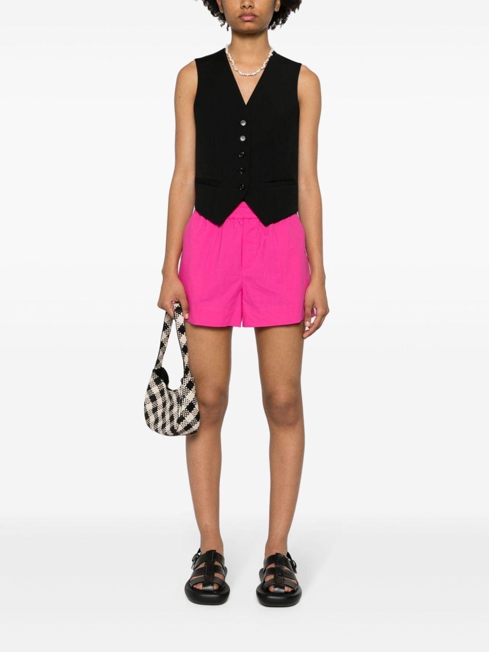 elasticated-waist cotton shorts-4