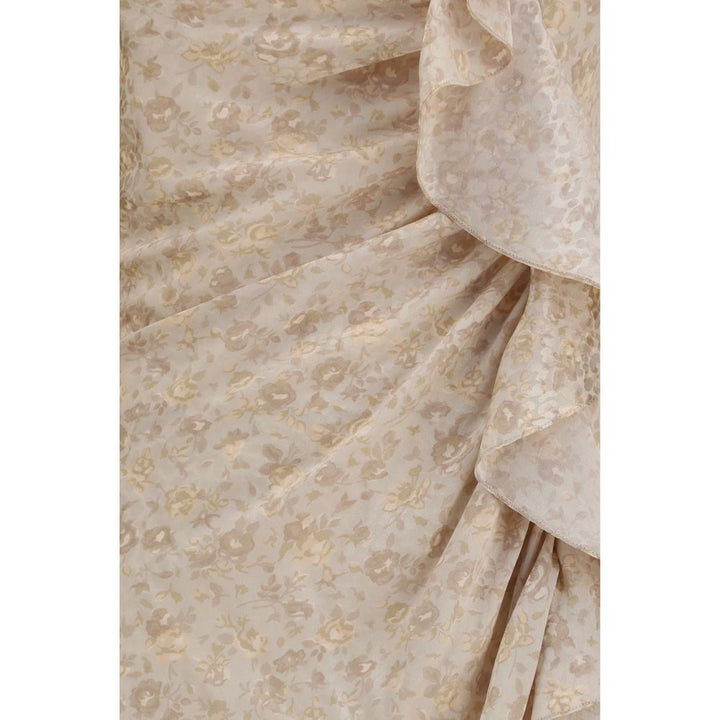 Alessandra Rich Beige Silk Casual Dress