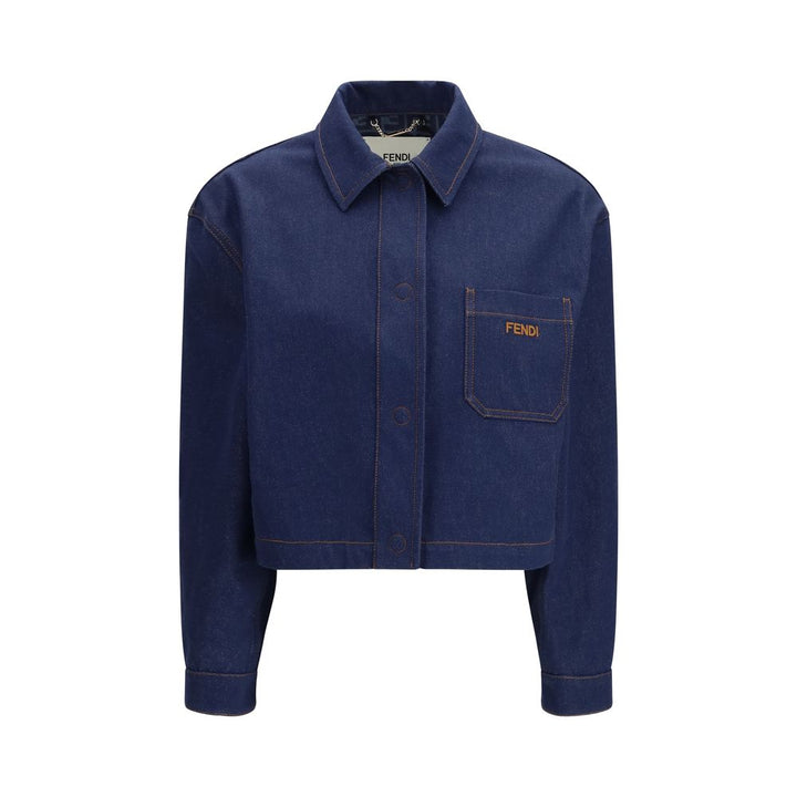 Fendi Blue Cotton Denim Jacket