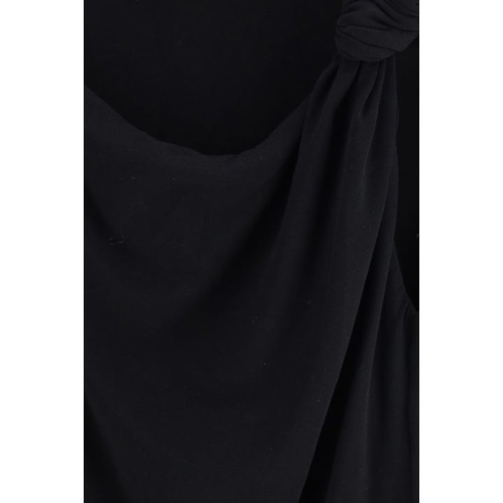 PINKO Black Cotton Sleeveles T-Shirt
