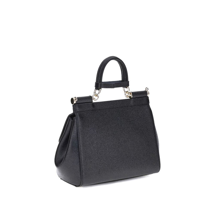 Dolce & Gabbana Black Calf Leather Bos Taurus Shoulder Bag