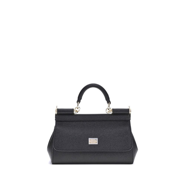 Dolce & Gabbana Black Calf Leather Bos Taurus Handbag