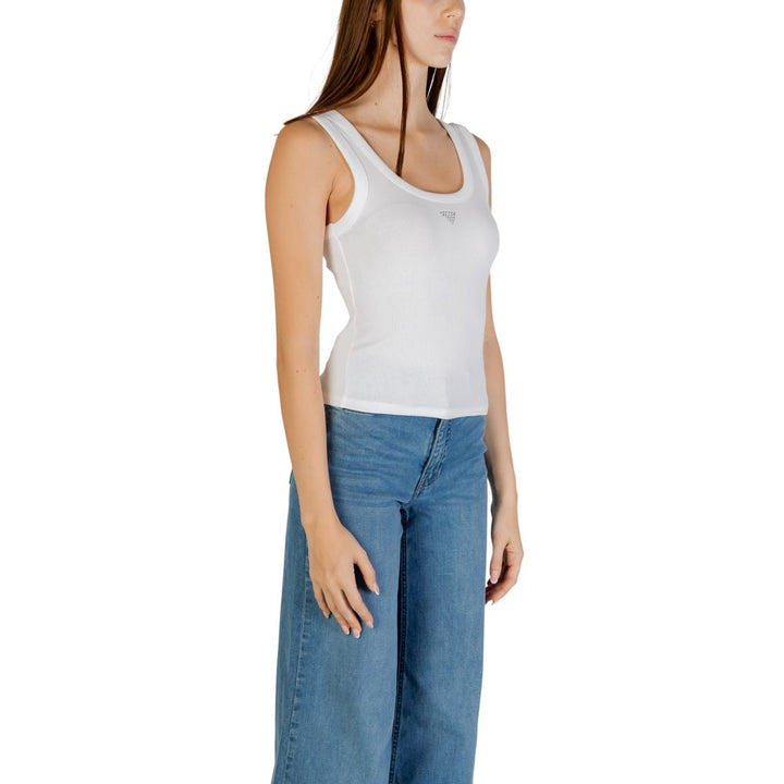 Guess White Cotton Tank Tops