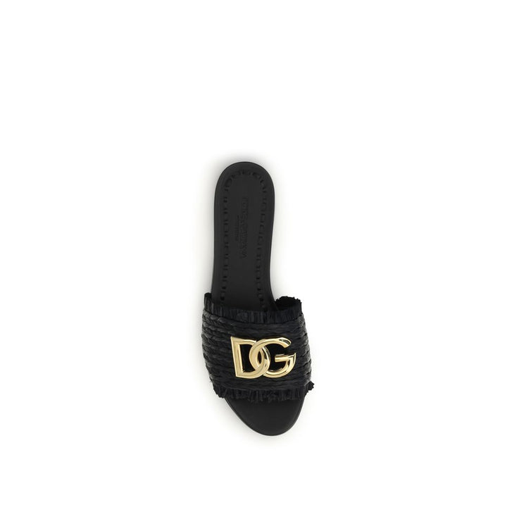 Dolce & Gabbana Beige Viscose Flat Sandals