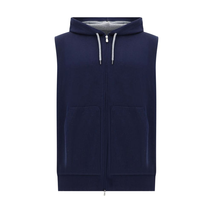 Brunello Cucinelli Blue Cotton Sweatshirt