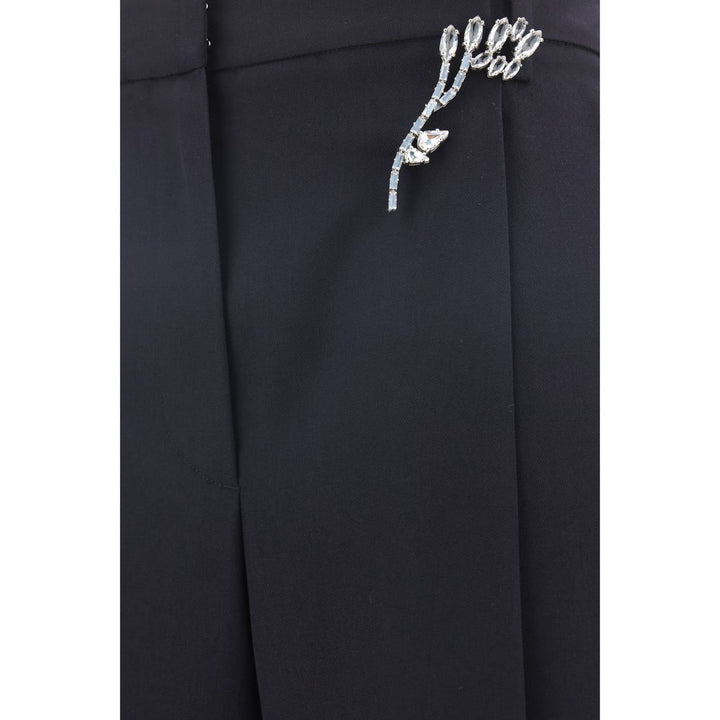 Prada Blue Wool Casual Pants