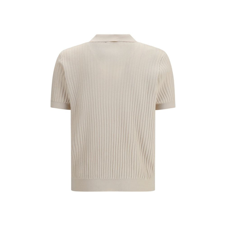 Roberto Collina Beige Cotton Polo Shirt