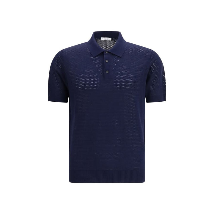 Roberto Collina Blue Cotton Polo Shirt