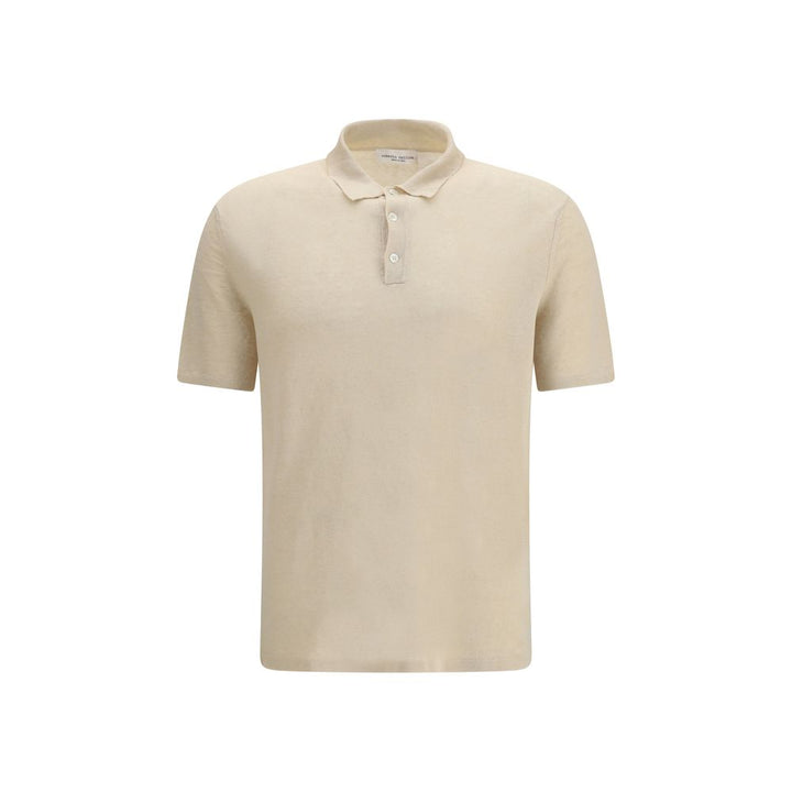 Roberto Collina Beige Linen Polo Shirt