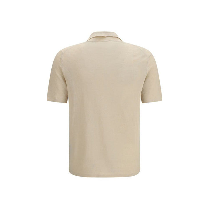 Roberto Collina Beige Linen Polo Shirt