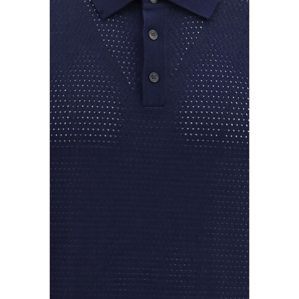Roberto Collina Blue Cotton Polo Shirt