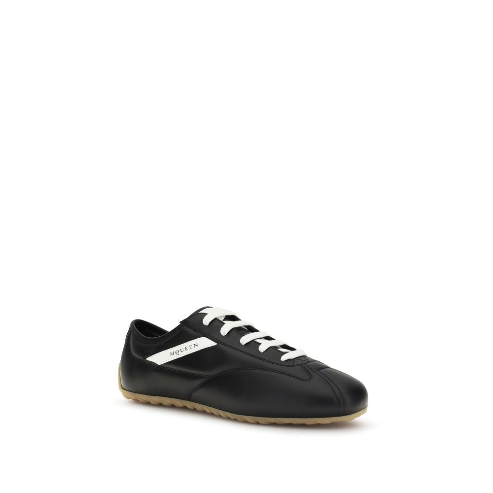 Alexander McQueen Black Calf Leather Bos Taurus Low Top Sneakers