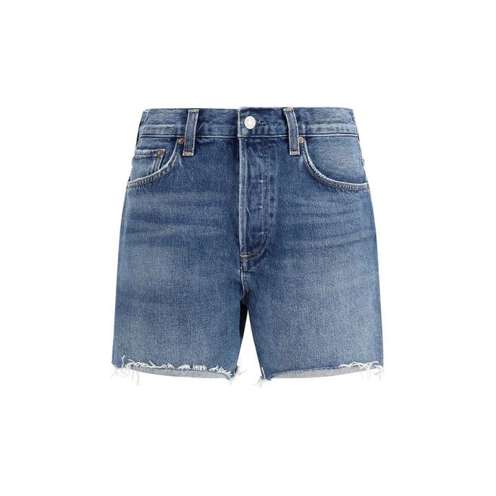 Agolde Blue Cotton Bermuda Shorts