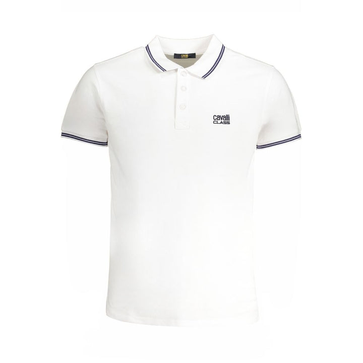 Cavalli Class Bianco Cotton Men Polo
