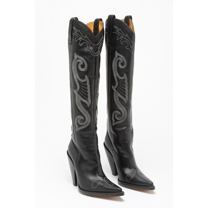 Moschino Multicolor Calfskin High Heel Boots
