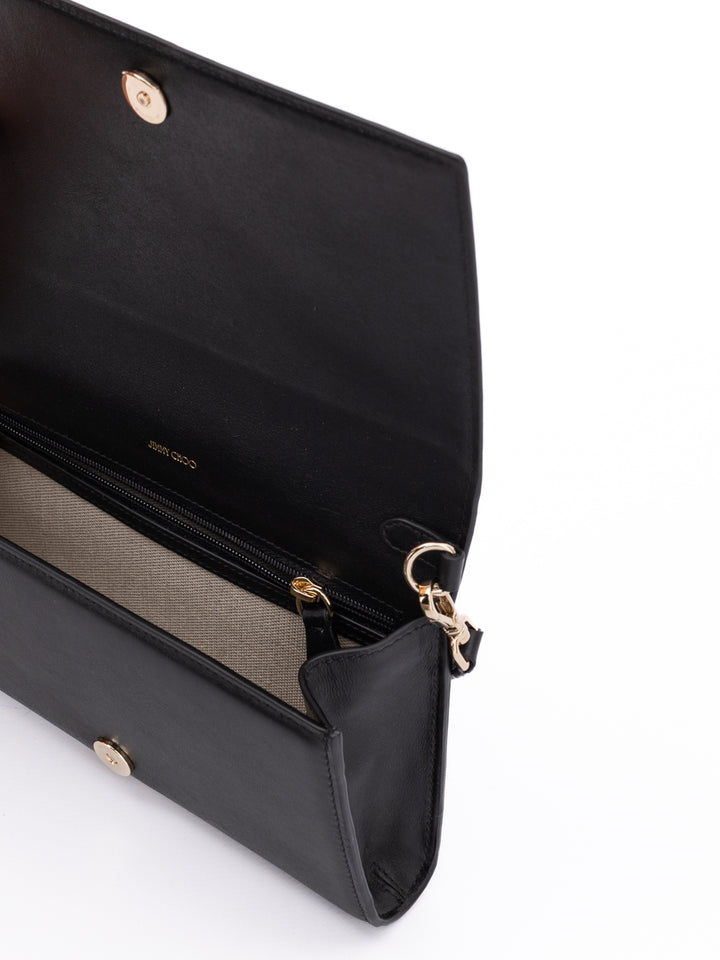 Jimmy Choo Black Avenue Leather Shoulder Strap Bag