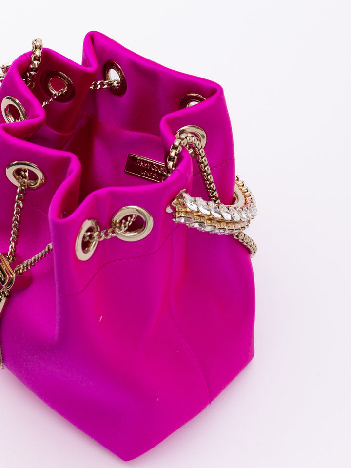 Jimmy Choo Fuchsia Bon Bon Satin Bucket