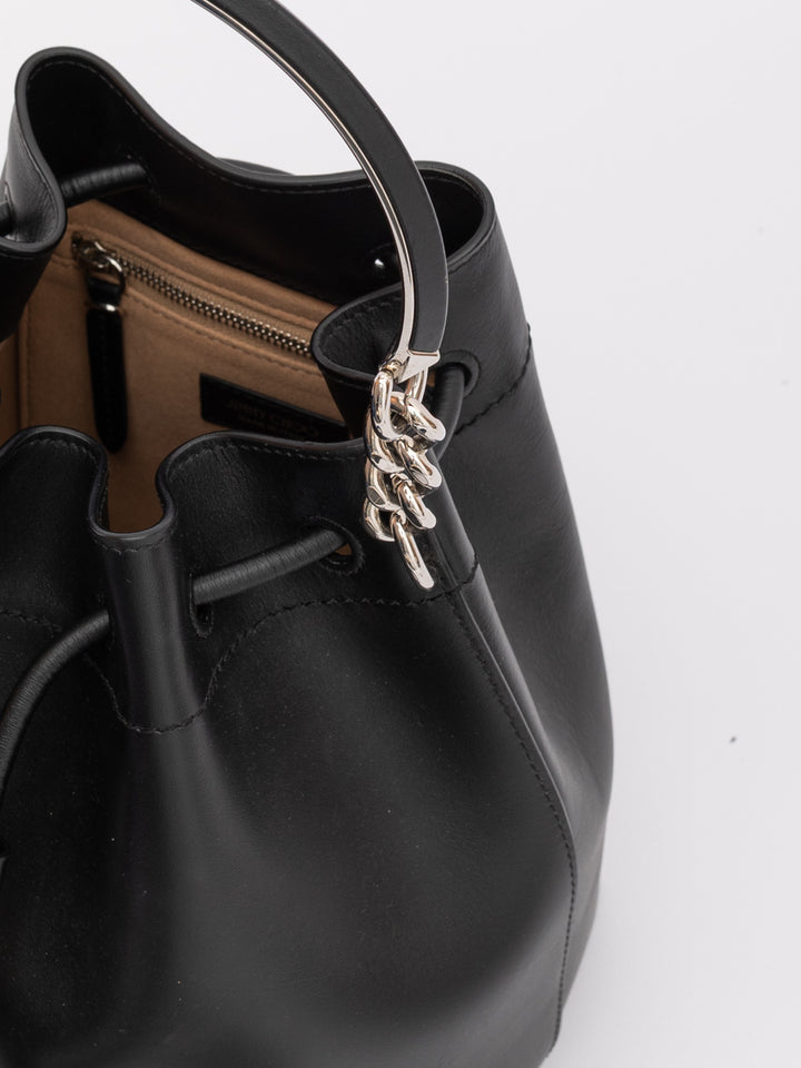 Jimmy Choo Black Bon Bon Leather Bucket