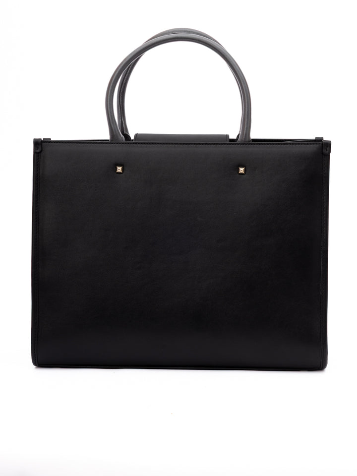 Jimmy Choo Black Avenue S Tote Leather Handbag